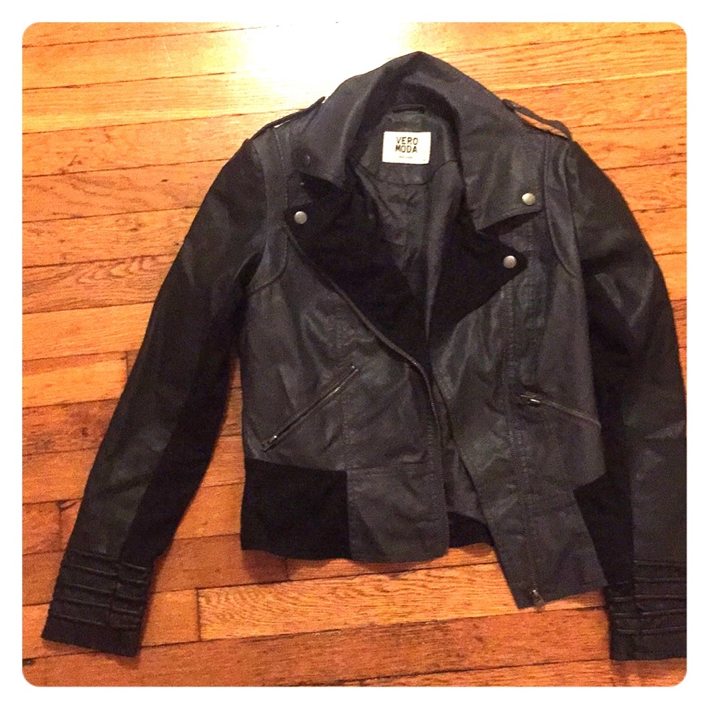 Vera Moda grey pleather biker jacket